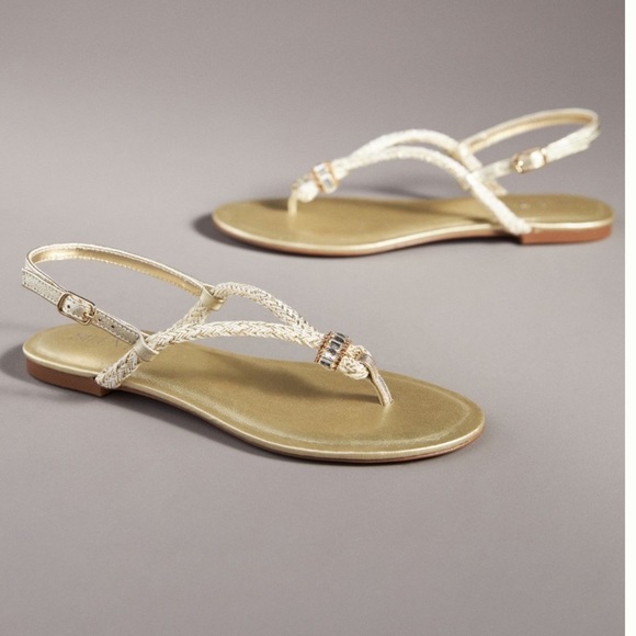 Anthropologie Shoes - Anthropologie silent D gold sandals NWT